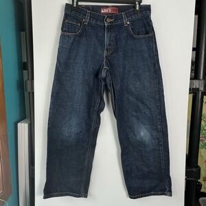 Levis Boys Size 9 Husky 550 Relaxed Fit Dark Wash Straight Jeans VGC-see Details